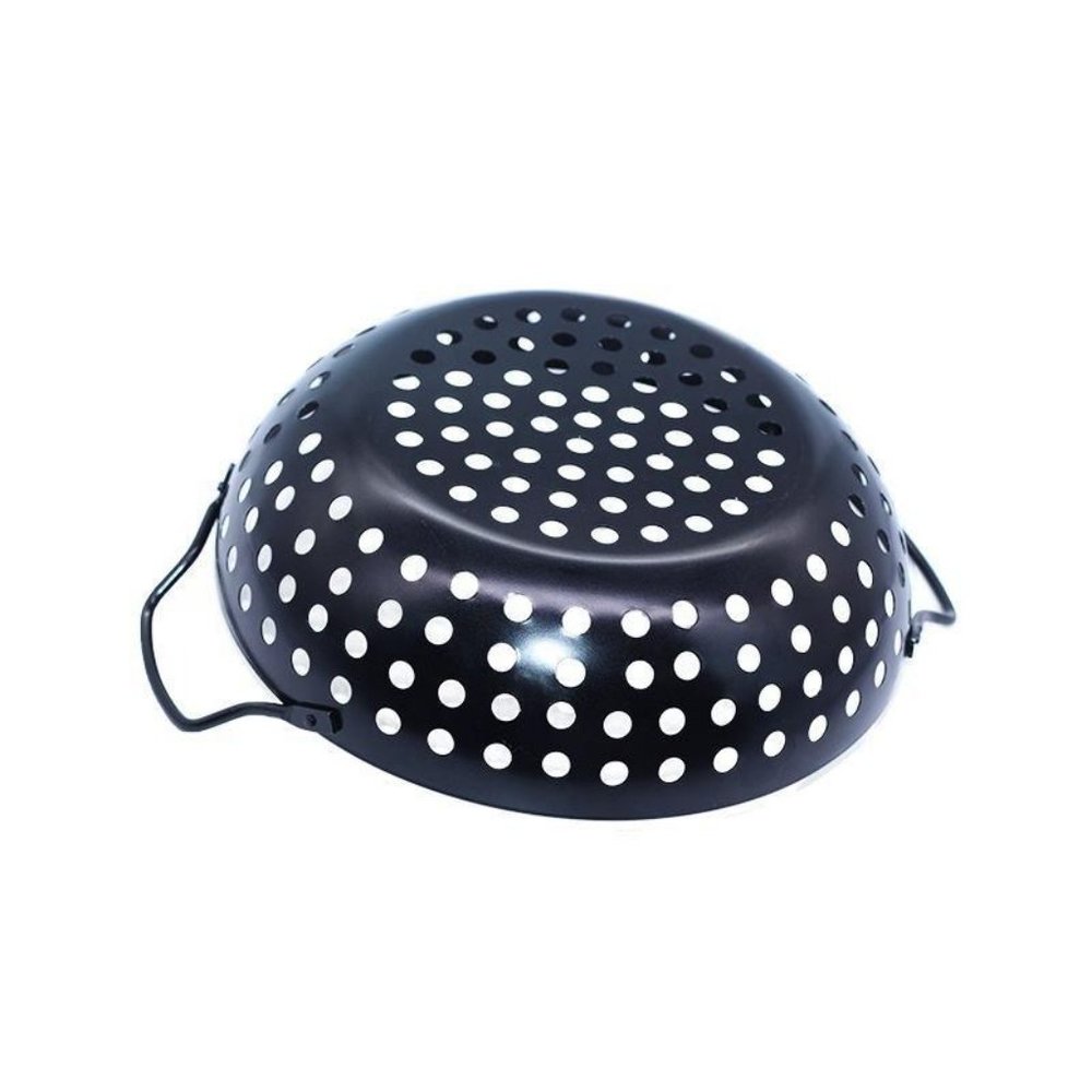 High Quality Round Grill Wok with Handle for Big Green Egg Veggie Basket 1 Pack)